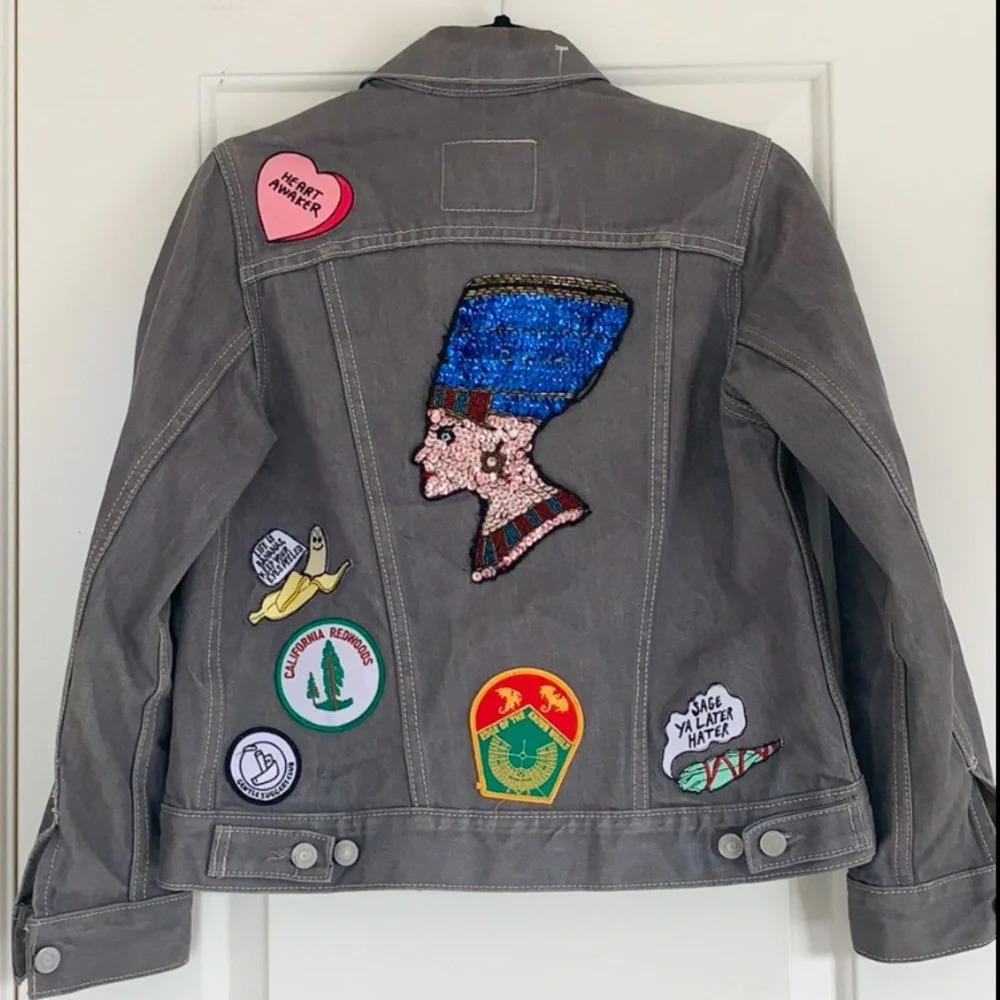 Levi's denim jean patchwork jacket